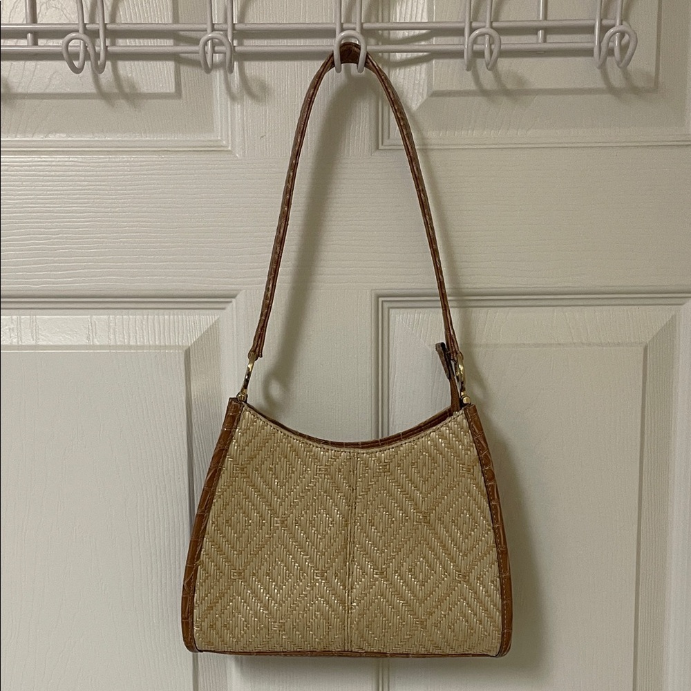Liz Claiborne Tan and Brown Quilted Shoulder Bag